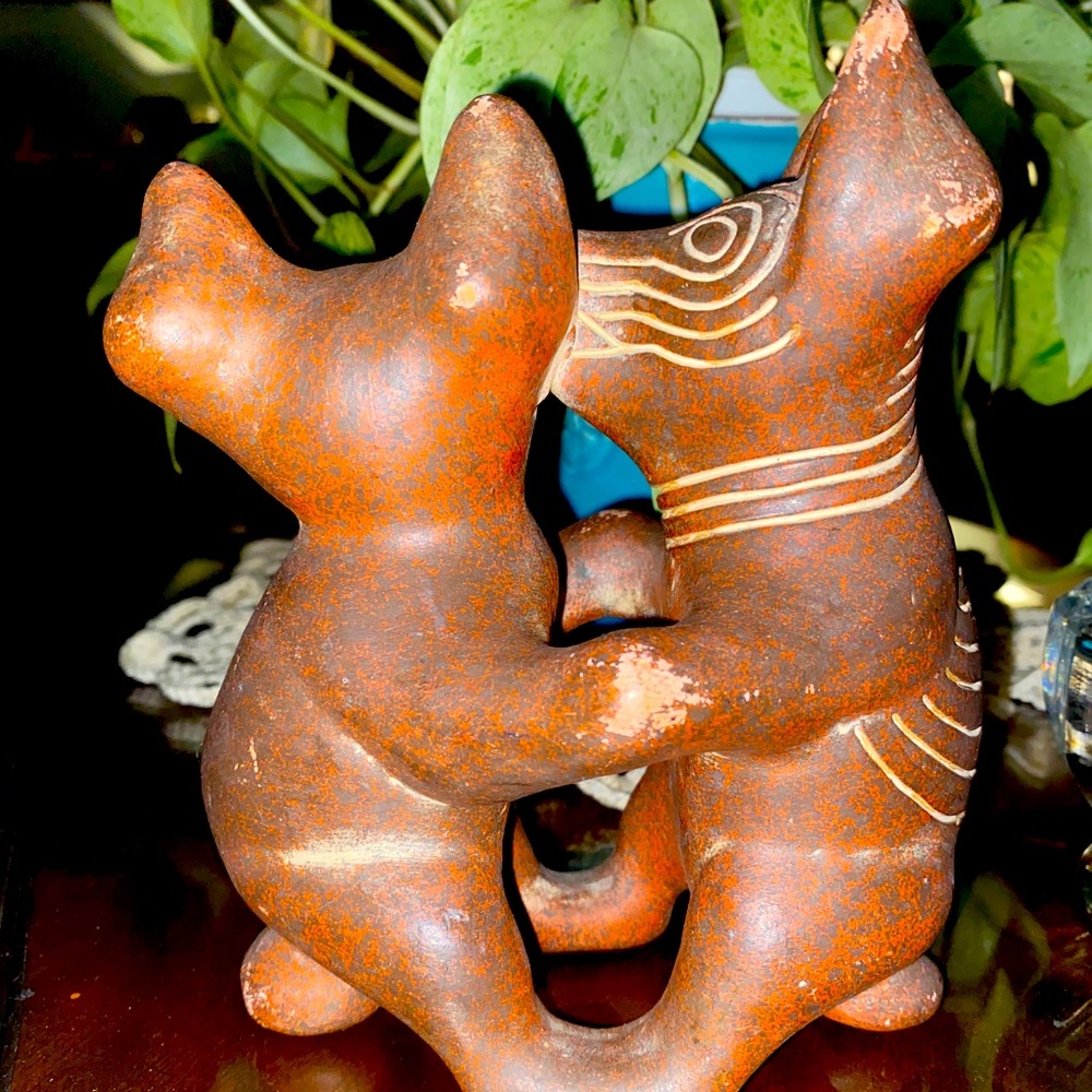 Vintage Mexico Red Clay “Ancient Dancing Colima Dogs” - Picture 7 of 11